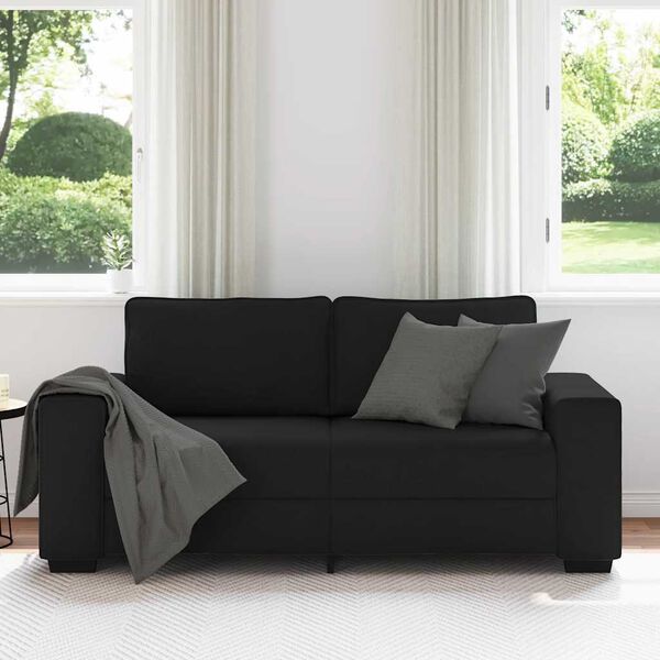 vidaXL 2-Sitzer-Sofa Schwarz 140 cm Stoff