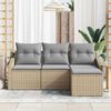 vidaXL Sofa Set mit Kissen 4 pcs Beige und Hellgrau Poly-Rattan