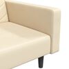vidaXL Schlafsofa 2-Sitzer mit 2 Kissen Creme Samt