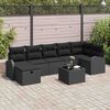 vidaXL Garten-Sofa-Set mit Kissen 8 pcs Schwarz Poly Rattan