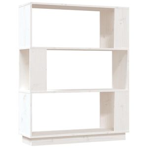 vidaXL B&uuml;cherregal/Raumteiler Wei&szlig; 80x25x101 cm Massivholz Kiefer