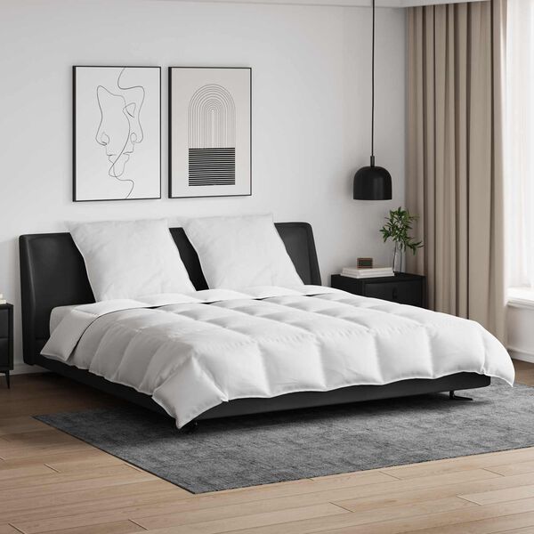 vidaXL Bettdecken Set mit Kissen 3 pcs Wei&szlig; Daunenfeder