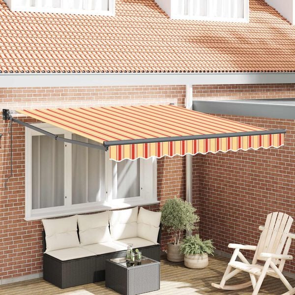 vidaXL Markise Gelb und Orange 350 x 250 x 165 cm Polyester