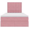 vidaXL Bett mit Stauraum und LED mit Matratze Rosa 120 x 200 cm Samt