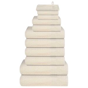vidaXL 12-tlg. Handtuch-Set FROGN Creme 360 g/m&sup2;