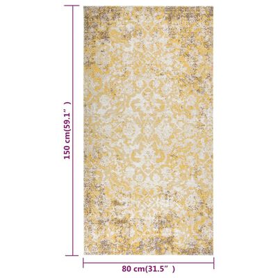 vidaXL Outdoor-Teppich Flachgewebe 80x150 cm Gelb