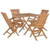 vidaXL 5-tlg. Garten-Essgruppe Massivholz Teak