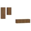 vidaXL 4-tlg. TV-Schrank-Set Braun Eichen-Optik Holzwerkstoff