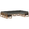 vidaXL Outdoor-Sofagarnitur mit Kissen 9 pcs Natur und Anthrazit