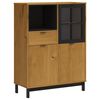 vidaXL Highboard mit Glastür FLAM 92x40x122,5 cm Massivholz Kiefer