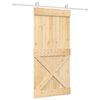 vidaXL Schiebet&uuml;r Nat&uuml;rlich und Wei&szlig; 95 x 210 cm Massivkiefer