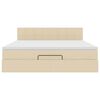 vidaXL Ottoman-Bett mit Matratze Creme 180x200 cm Stoff
