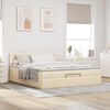 vidaXL Ottoman-Bett mit Matratze Creme 200x200 cm Stoff