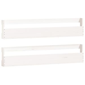 vidaXL Wand-Schuhregale 2 Stk. Wei&szlig; 110x9x23 cm Massivholz Kiefer