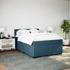 vidaXL Boxspringbett mit Matratze Blau 140x190 cm Samt