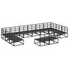 vidaXL Gartensofa-set mit Kissen 12 pcs Schwarz Aluminium