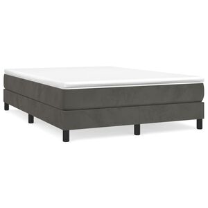vidaXL Boxspringbett mit Matratze Dunkelgrau 140x190 cm Samt
