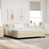 vidaXL Boxspringbett mit Matratze Creme 180 x 200 cm Stoff