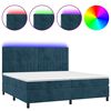 vidaXL Boxspringbett mit Matratze & LED Dunkelblau 200x200 cm Samt