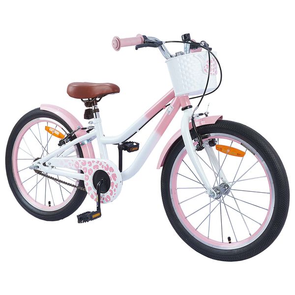 vidaXL Kinderfahrrad 18 Zoll f&uuml;r 5-7 Jahre alt Hellrosa