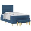 vidaXL Boxspringbett mit Matratze mit Kopfteil Blau 120 x 200 cm Stoff