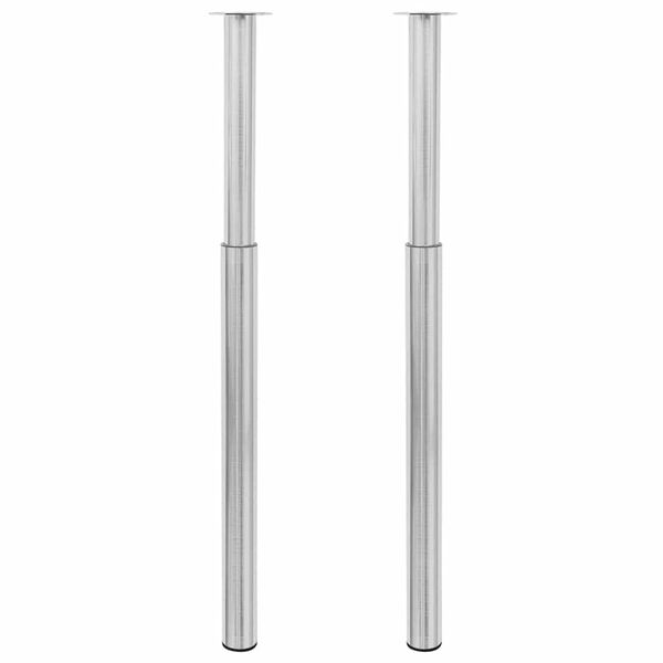 2 x Teleskopfu&szlig; St&uuml;tzfu&szlig; Tischbein Edelstahl 710mm-1100mm