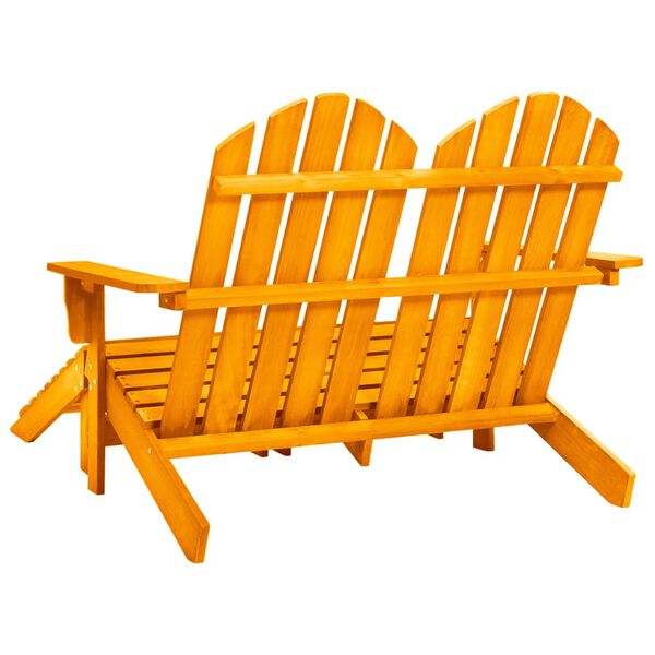 vidaXL Adirondack-Gartenbank 2-Sitzer mit Fußteil Tannenholz Orange