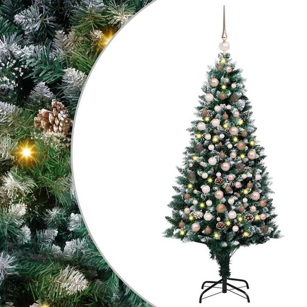 vidaXL Künstlicher Weihnachtsbaum mit 300 LEDs mit Ständer Grün 180 cm