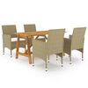 vidaXL 5-tlg. Garten-Essgruppe Beige