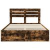 vidaXL Bettrahmen Ger&auml;ucherte Eiche 140 x 190 cm Ingenieurs Holz