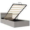 vidaXL Bett mit Bettkasten Hydraulisch LED Hellgrau Stoff 90x200 cm
