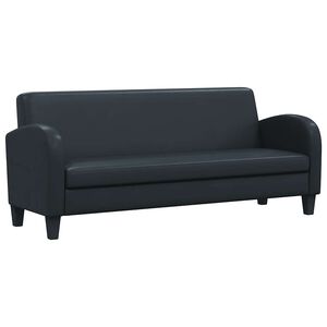 vidaXL 3-Sitzer-Sofa Kunstleder Schwarz