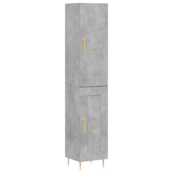 vidaXL Highboard Betongrau 34,5x34x180 cm Holzwerkstoff