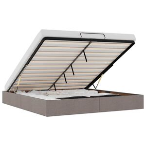 vidaXL Ottoman-Bett ohne Matratze Taupe 160x200 cm Stoff
