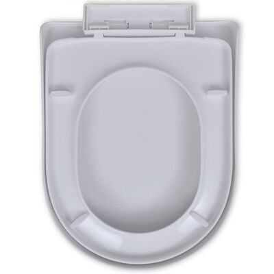 vidaXL Toilettensitz mit Absenkautomatik Weiß Quadratisch