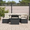 vidaXL Garten-Sofa-Set mit Speicher 7 pcs Schwarz Poly Rattan
