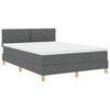 vidaXL LED Boxspringbett mit Kopfteil Dunkelgrau 160 x 200 cm Stoff