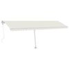 vidaXL Elektrische Markise mit LED und Sensor 6 x 3 m Creme