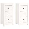 vidaXL Sideboards 2 Stk. Wei&szlig; 40x35x80 cm Massivholz Kiefer