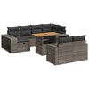 vidaXL 11-tlg. Garten-Sofagarnitur mit Kissen Grau Poly Rattan