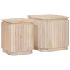 vidaXL Handgefertigtes Beistelltisch-Set 2 stk. Wei&szlig; 45 x 45 x 45 cm