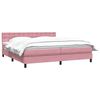 vidaXL Boxspringbett mit Matratze Rosa 180x220 cm Samt