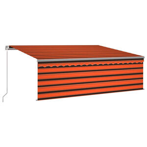 vidaXL Markise Manuell Einziehbar mit Rollo 4x3 m Orange & Braun