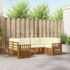 vidaXL Ecksofa Set mit Kissen 6 pcs Natur und Creme Massivholz Akazie