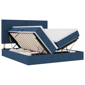vidaXL LED-Speicherbett mit Matratze Blau 180 x 200 cm Stoff