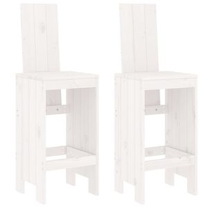 vidaXL Barhocker 2 Stk. Wei&szlig; 40x42x120 cm Massivholz Kiefer