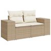 vidaXL 8-tlg. Garten-Sofagarnitur mit Kissen Beige Poly Rattan Akazie