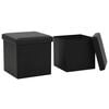 vidaXL Hocker mit Stauraum 2 Stk. Schwarz Kunstleder