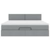 vidaXL Ottomane Bett mit Matratze & LEDs Hellgrau 180x200 cm Stoff