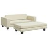 vidaXL Hundebett mit Verl&auml;ngerung Creme 100x50x30 cm Kunstleder